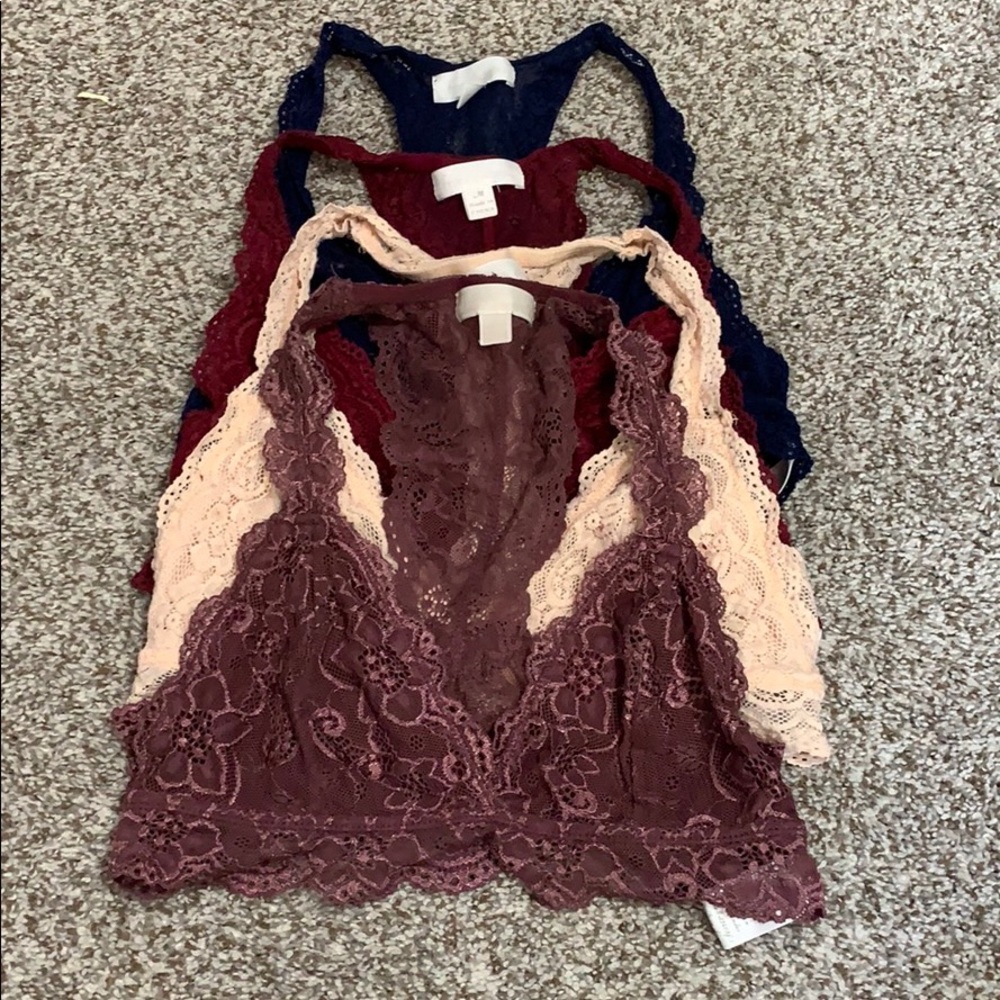 Four Francesca’s Medium Crochet Halter bralettes